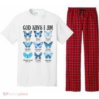 God Says I Am Butterfly Christian Religious Pajama Set thumb 0
