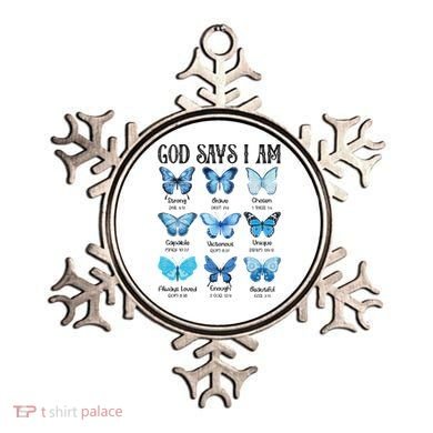 God Says I Am Butterfly Christian Religious Ornament