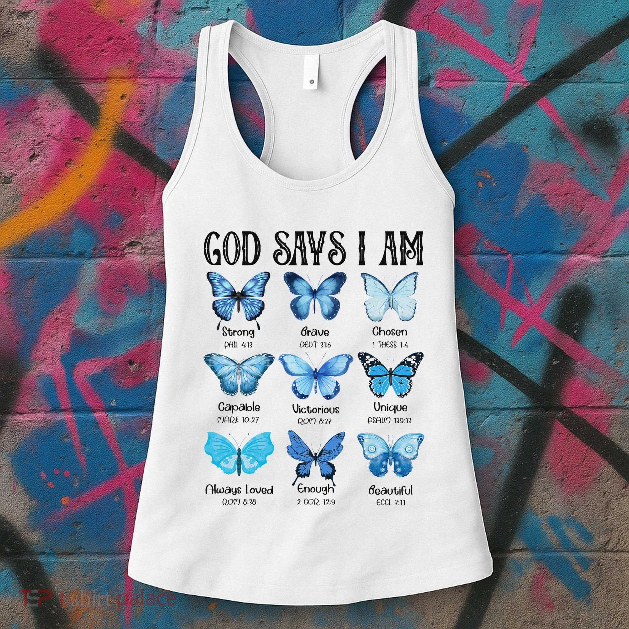God Says I Am Butterfly Christian Religious Women's Tank Top