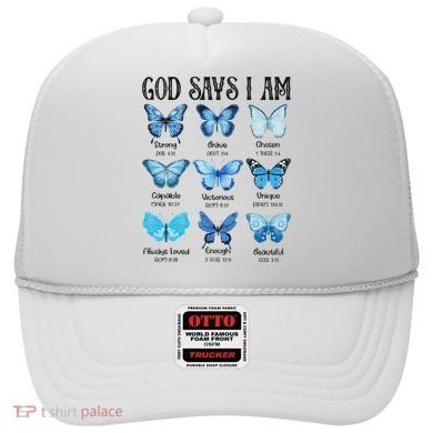 God Says I Am Butterfly Christian Religious Hat