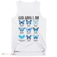 God Says I Am Butterfly Christian Religious Tank Top thumb 0
