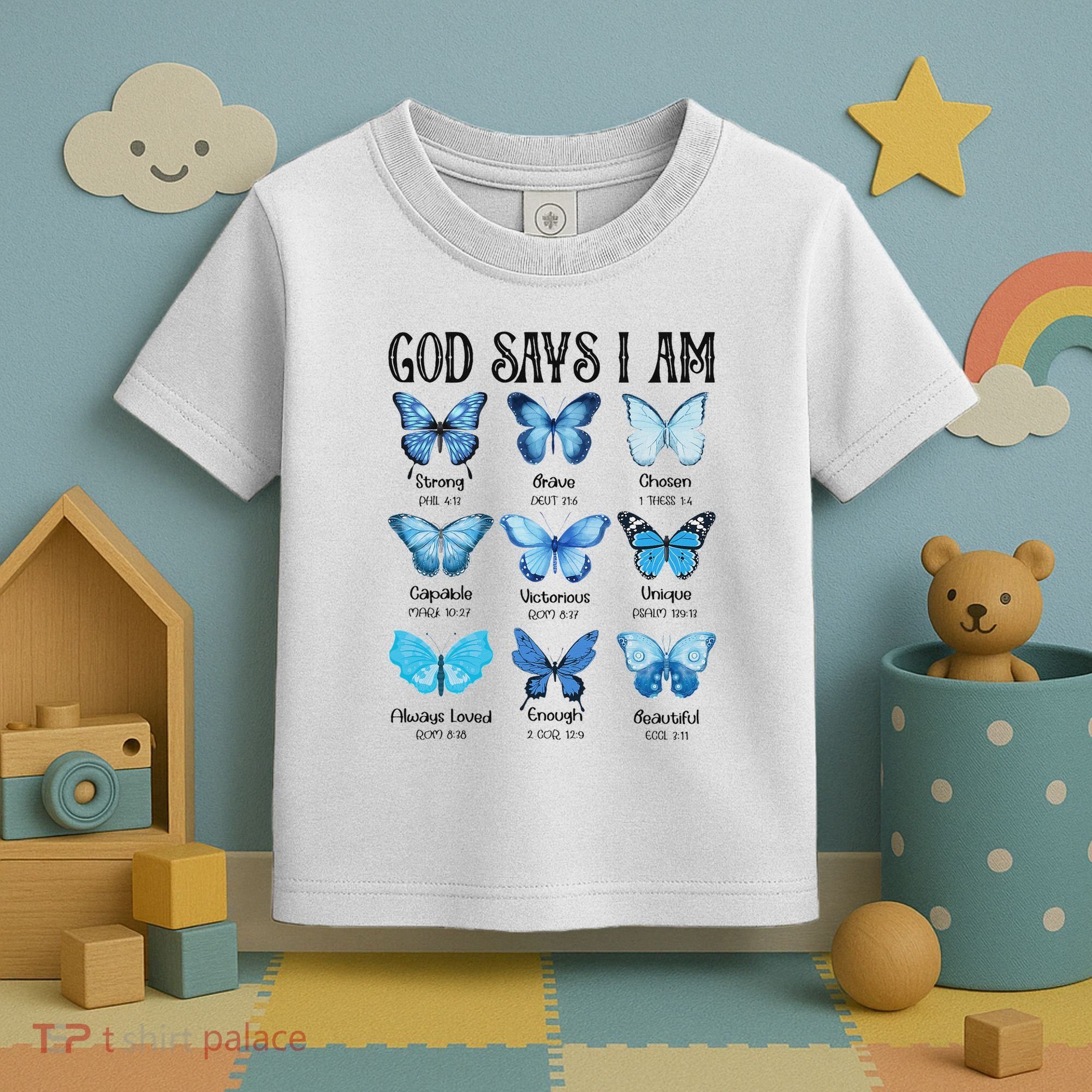 God Says I Am Butterfly Christian Religious Toddler T-Shirt