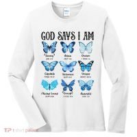 God Says I Am Butterfly Christian Religious Women's Long Sleeve Shirt thumb 0