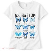 God Says I Am Butterfly Christian Religious Women's T-Shirt thumb 0