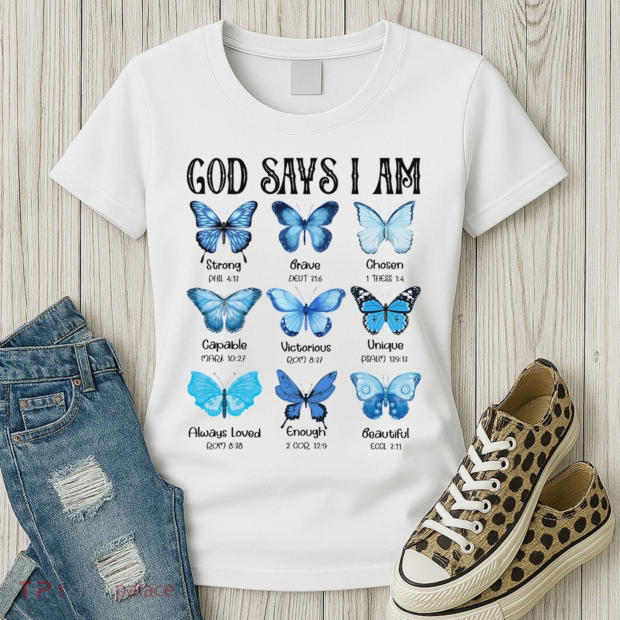 God Says I Am Butterfly Christian Religious Women's T-Shirt