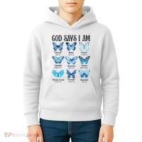 God Says I Am Butterfly Christian Religious Kids Hoodie thumb 4