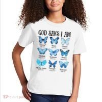 God Says I Am Butterfly Christian Religious Kids T-Shirt thumb 2