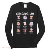 God Says I Am Cute Dog Bible Verse Long Sleeve Shirt thumb 0