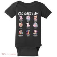 God Says I Am Cute Dog Bible Verse Baby Bodysuit thumb 0