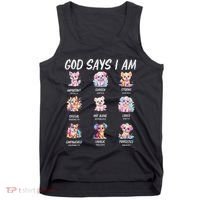 God Says I Am Cute Dog Bible Verse Tank Top thumb 0