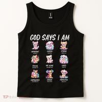 God Says I Am Cute Dog Bible Verse Tank Top thumb 2