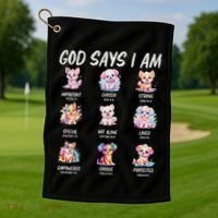God Says I Am Cute Dog Bible Verse Golf Towel thumb 1