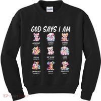 God Says I Am Cute Dog Bible Verse Kids Sweatshirt thumb 0