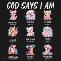 God Says I Am Cute Dog Bible Verse Kids Sweatshirt thumb 2