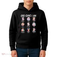 God Says I Am Cute Dog Bible Verse Kids Hoodie thumb 4