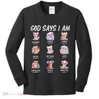God Says I Am Cute Dog Bible Verse Kids Long Sleeve Shirt thumb 0