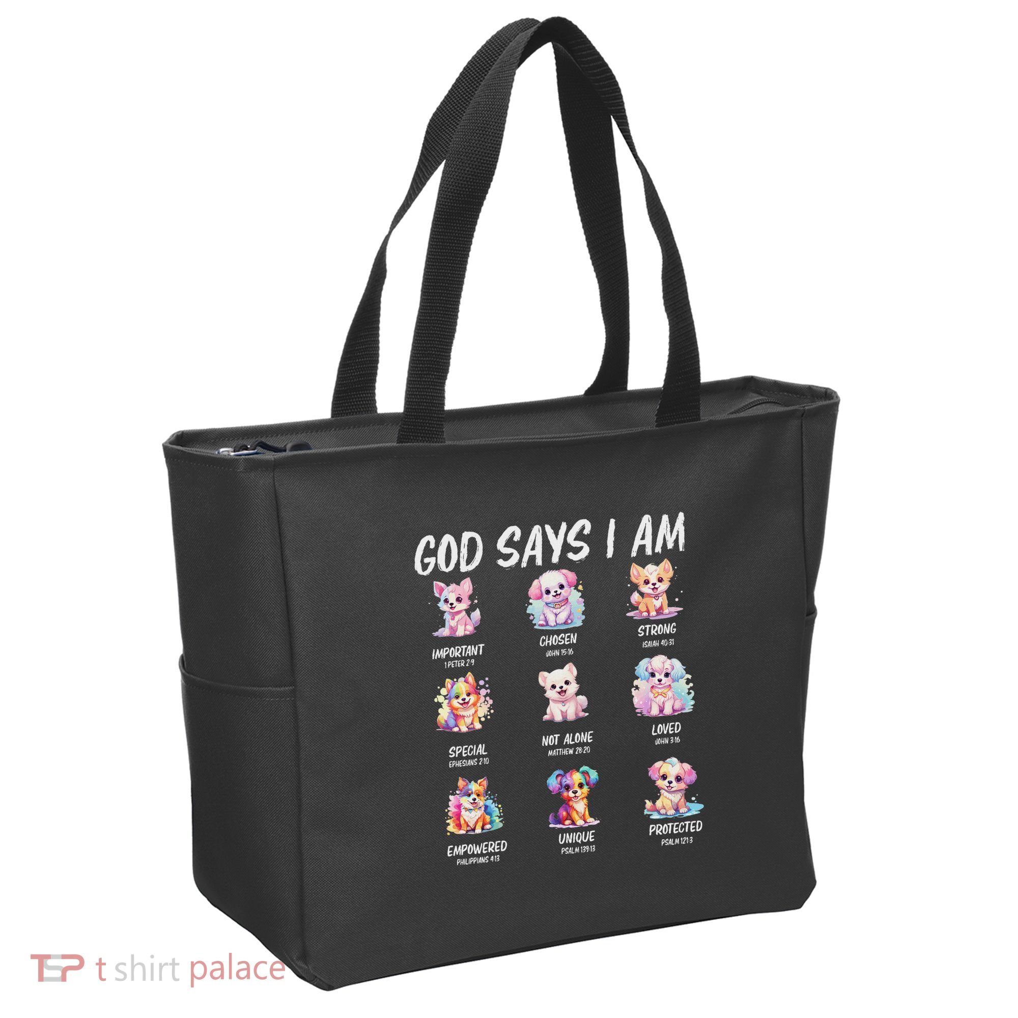 God Says I Am Cute Dog Bible Verse Tote Bag