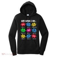 God Says I Am Bible Verses Christian Autism Awareness Puzzle Women's Hoodie thumb 0