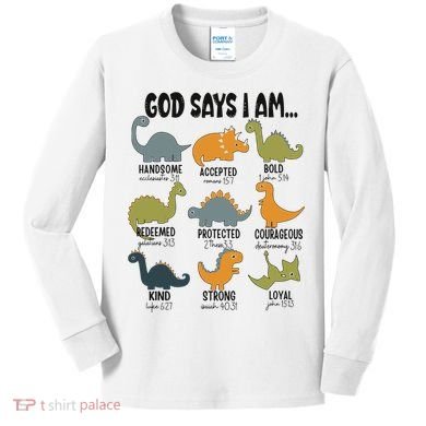 God Says I Am Handsome Kids Long Sleeve Shirt