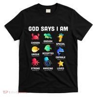 God Says I Am Sea Animals Ocean Christian Funny T-Shirt thumb 0
