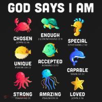 God Says I Am Sea Animals Ocean Christian Funny Women's Tank Top thumb 5