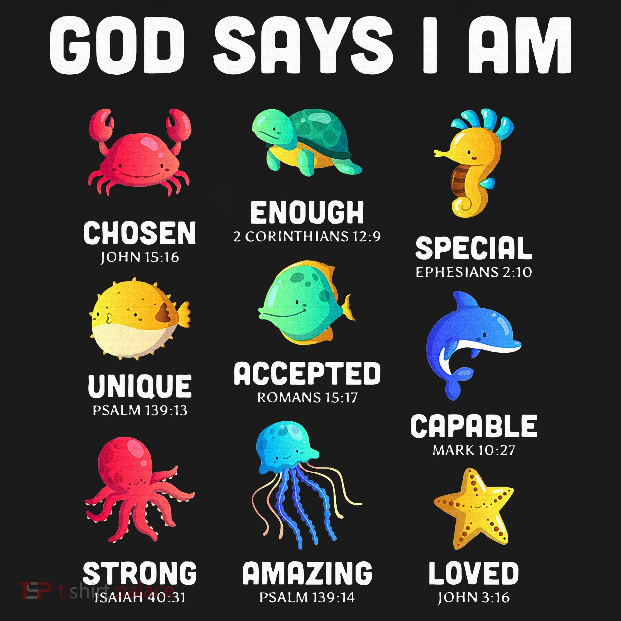 God Says I Am Sea Animals Ocean Christian Funny Women's Tank Top