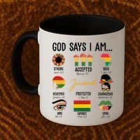 God Says I Am Celebrating Black Freedom 1865 Juneteenth Coffee Mug thumb 2