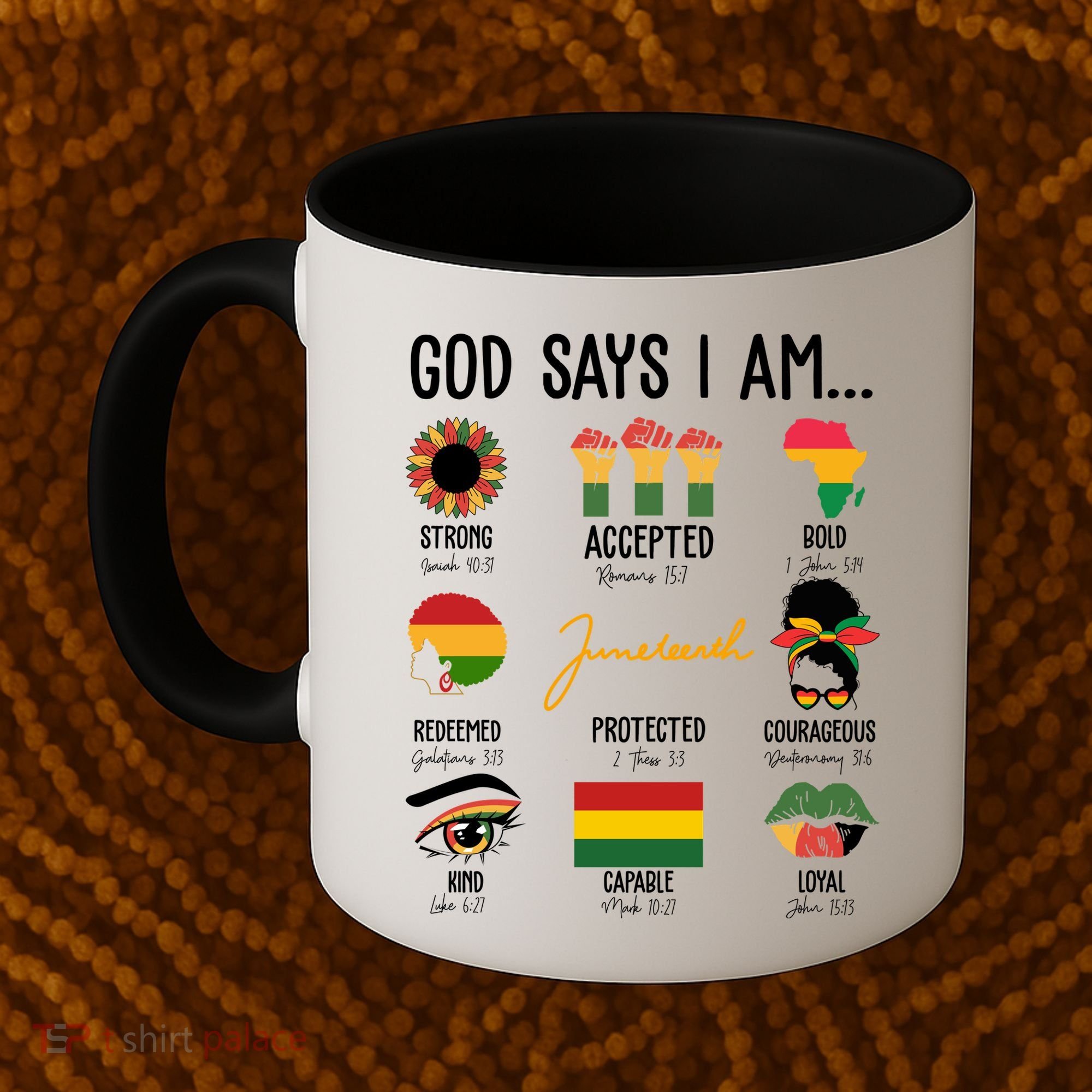 God Says I Am Celebrating Black Freedom 1865 Juneteenth Coffee Mug