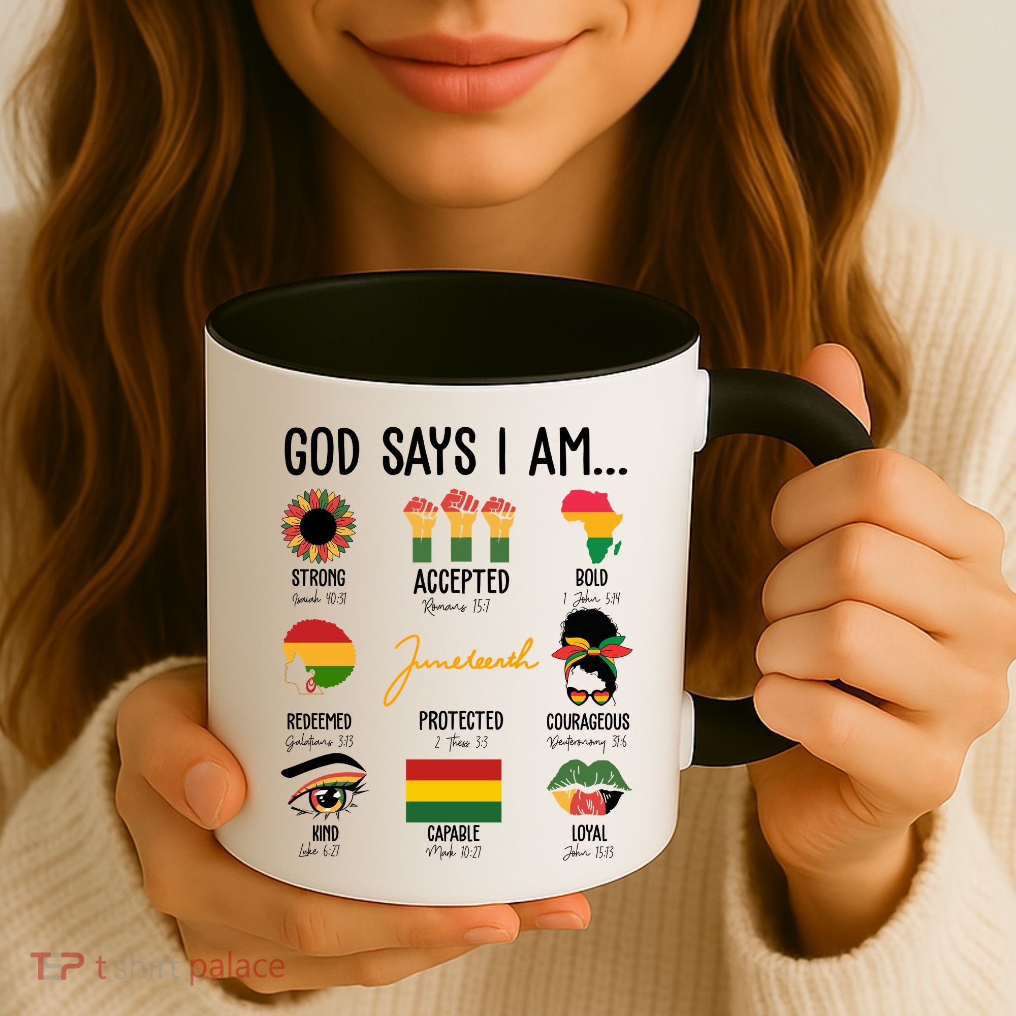 God Says I Am Celebrating Black Freedom 1865 Juneteenth Coffee Mug