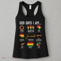 God Says I Am Celebrating Black Freedom 1865 Juneteenth Women's Tank Top thumb 3