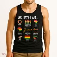 God Says I Am Celebrating Black Freedom 1865 Juneteenth Tank Top thumb 3