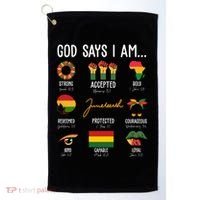 God Says I Am Celebrating Black Freedom 1865 Juneteenth Golf Towel thumb 0