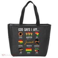 God Says I Am Celebrating Black Freedom 1865 Juneteenth Tote Bag thumb 0