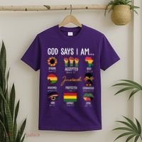 God Says I Am Celebrating Black Freedom 1865 Juneteenth T-Shirt thumb 2