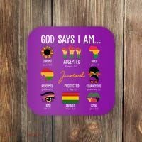 God Says I Am Celebrating Black Freedom 1865 Juneteenth Coaster thumb 0