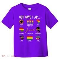 God Says I Am Celebrating Black Freedom 1865 Juneteenth Toddler T-Shirt thumb 0