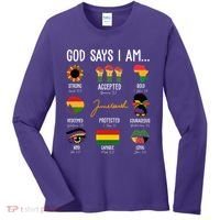 God Says I Am Celebrating Black Freedom 1865 Juneteenth Women's Long Sleeve Shirt thumb 0