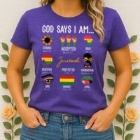 God Says I Am Celebrating Black Freedom 1865 Juneteenth Women's T-Shirt thumb 2