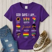 God Says I Am Celebrating Black Freedom 1865 Juneteenth Women's T-Shirt thumb 3