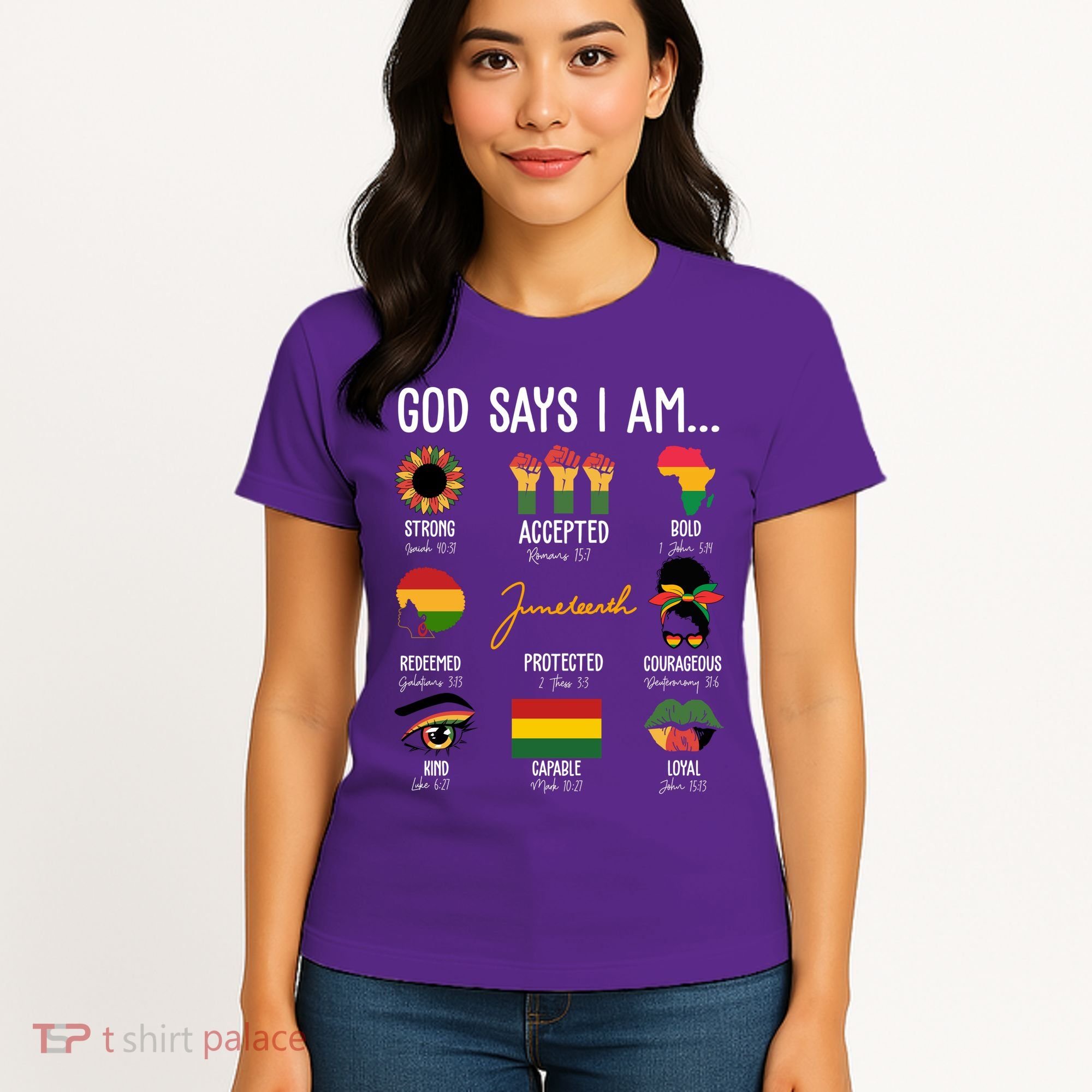 God Says I Am Celebrating Black Freedom 1865 Juneteenth Women's T-Shirt