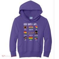 God Says I Am Celebrating Black Freedom 1865 Juneteenth Kids Hoodie thumb 0