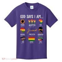 God Says I Am Celebrating Black Freedom 1865 Juneteenth Kids T-Shirt thumb 0