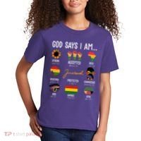 God Says I Am Celebrating Black Freedom 1865 Juneteenth Kids T-Shirt thumb 2