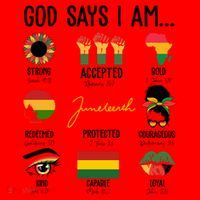 God Says I Am Celebrating Black Freedom 1865 Juneteenth Santa Hat thumb 1