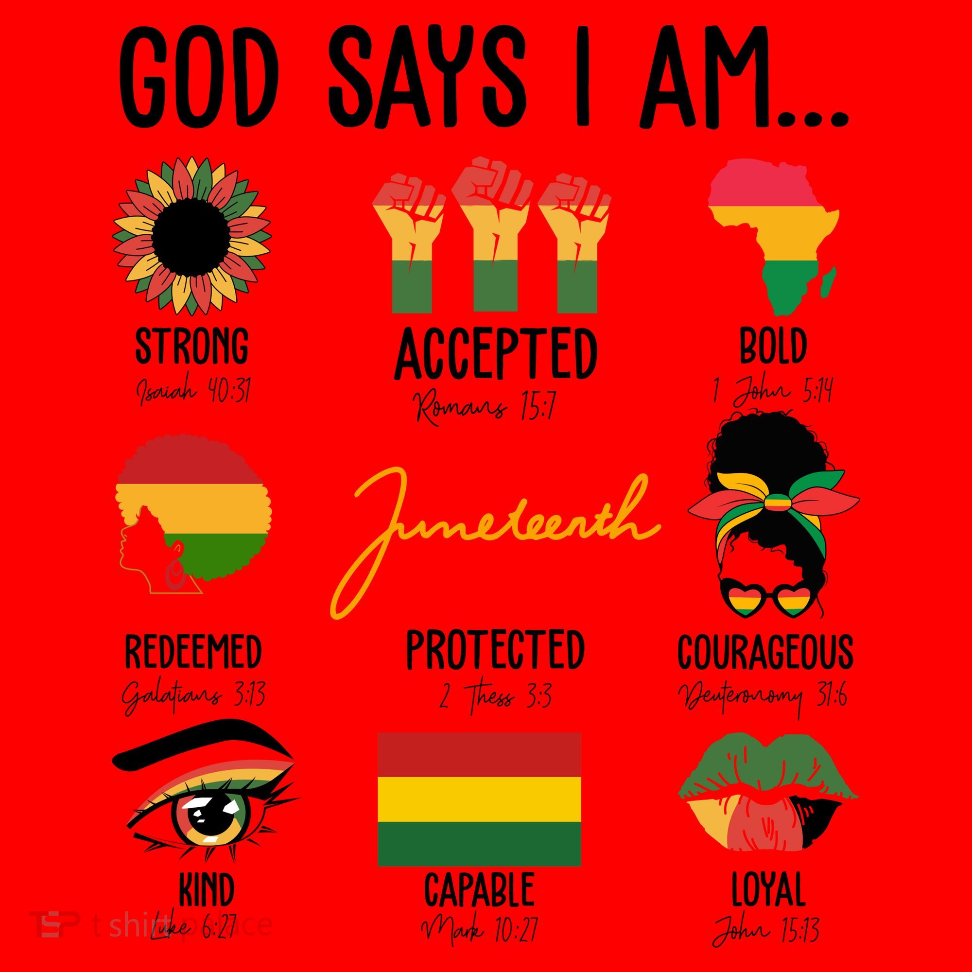 God Says I Am Celebrating Black Freedom 1865 Juneteenth Santa Hat