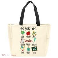 God Says I Am Teacher Tote Bag thumb 0