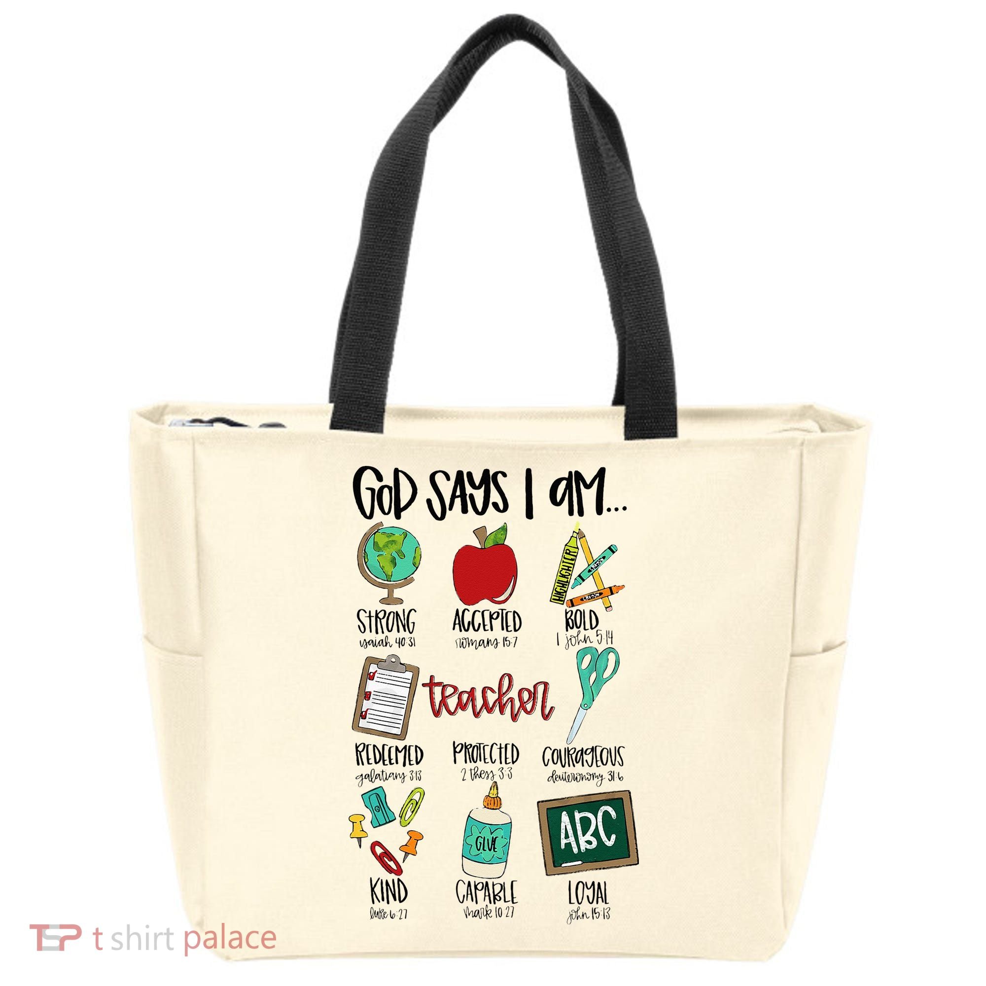 God Says I Am Teacher Tote Bag