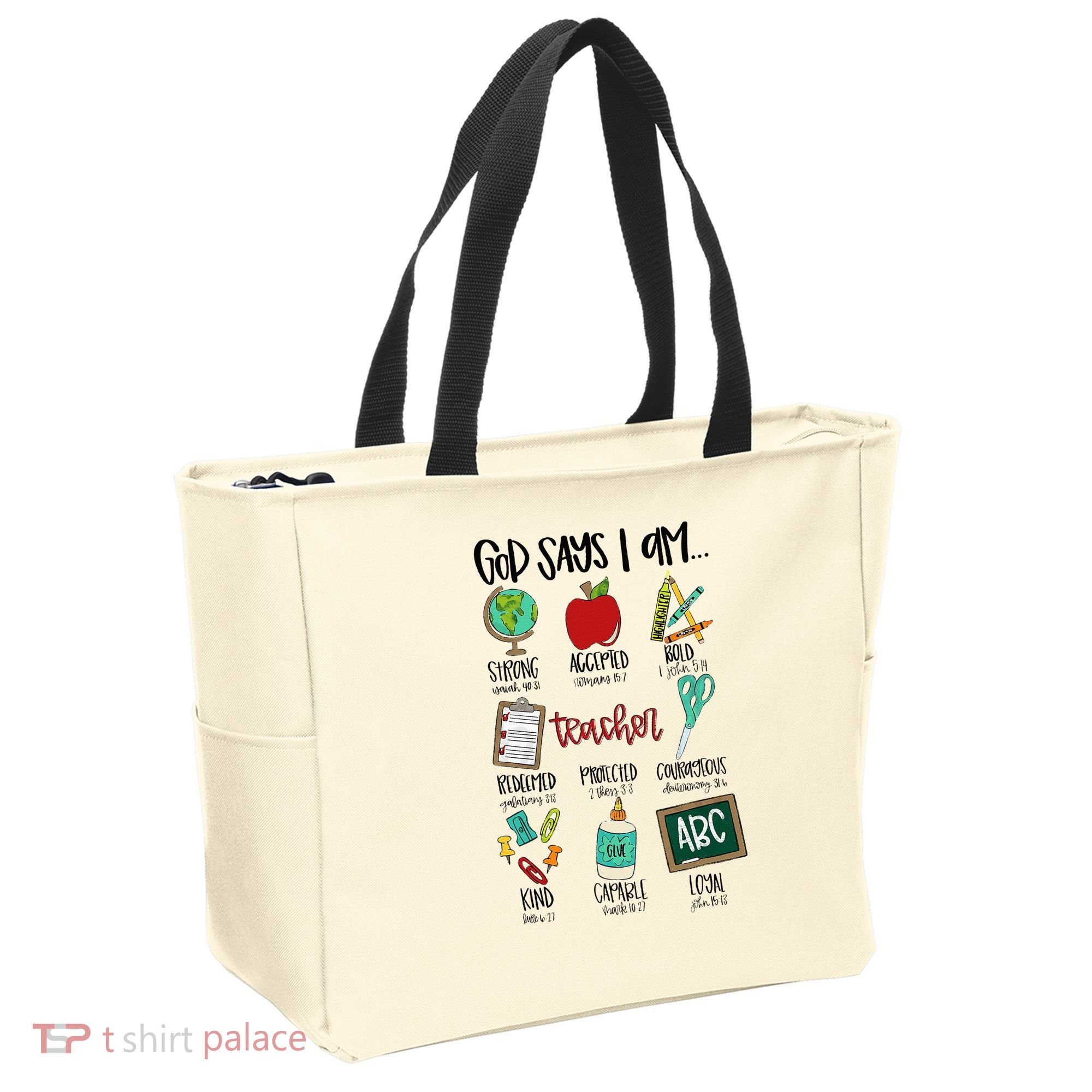 God Says I Am Teacher Tote Bag