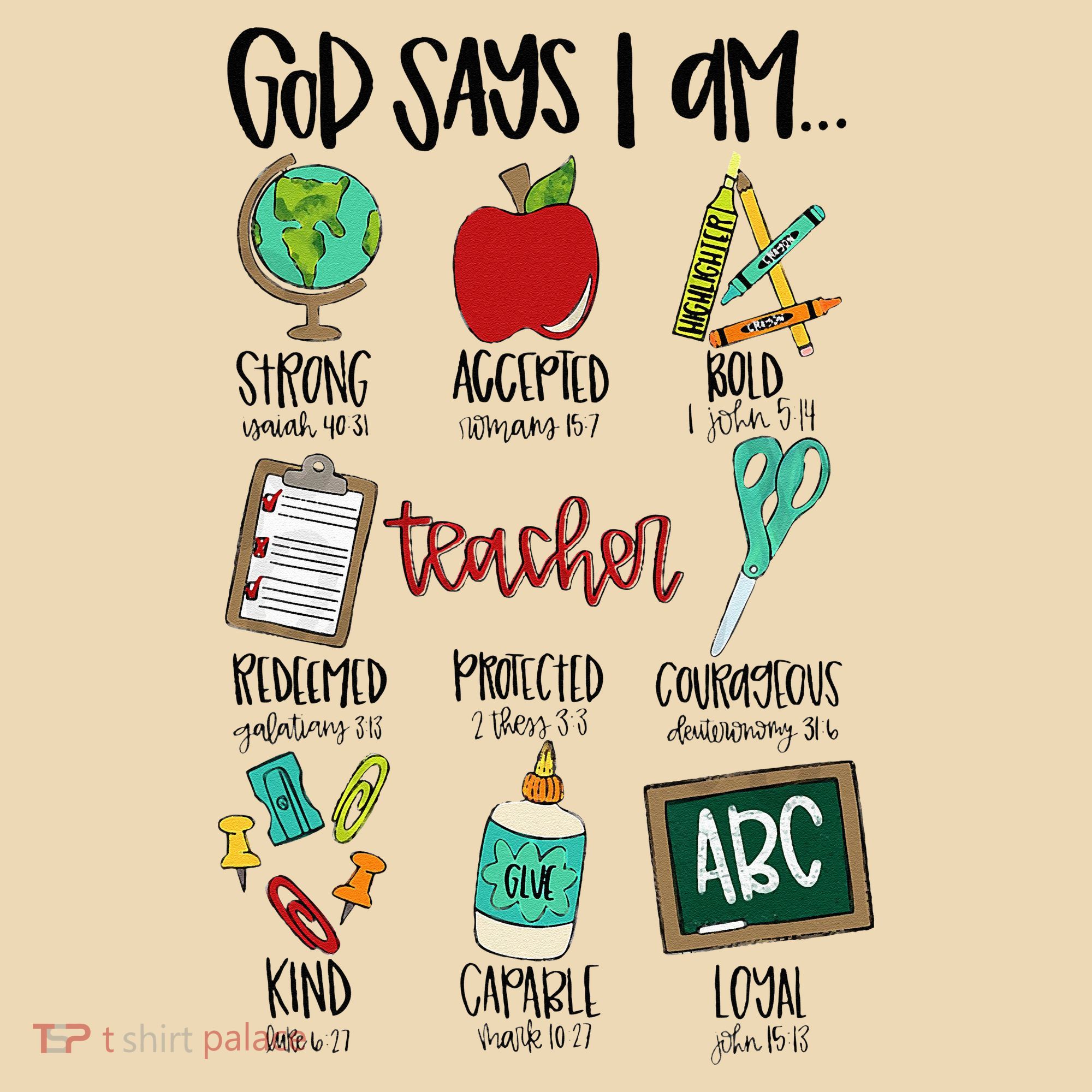 God Says I Am Teacher Tote Bag