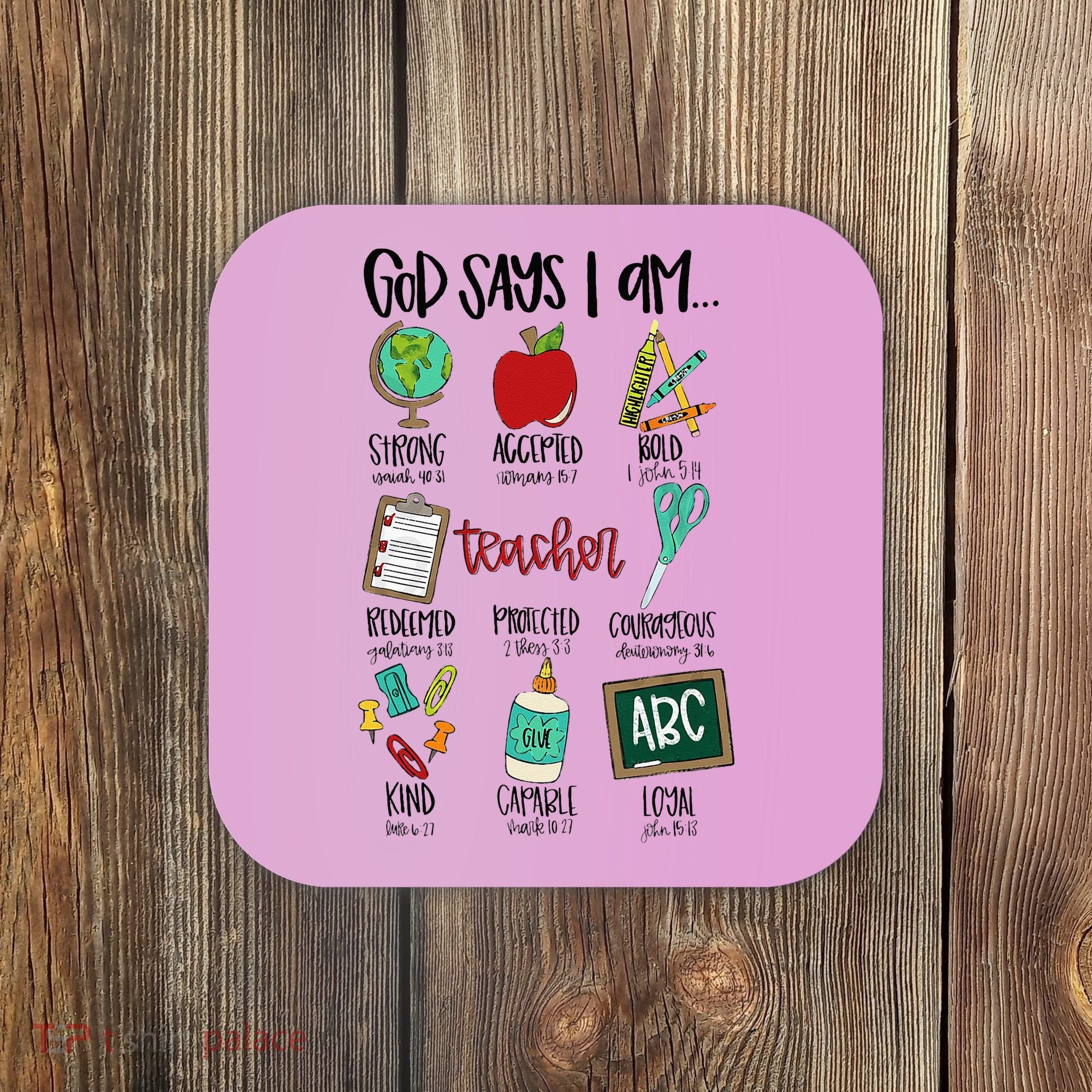 God Says I Am Teacher Coaster